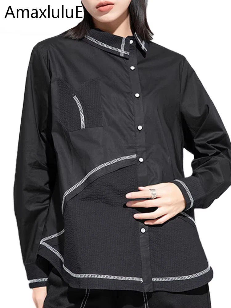 Amax luluE 2023 Punk Streetwear Japanese Womens Fashion Loose Casual Shirts Females Luxury Vintage Classic Blouses Harajuku Tops