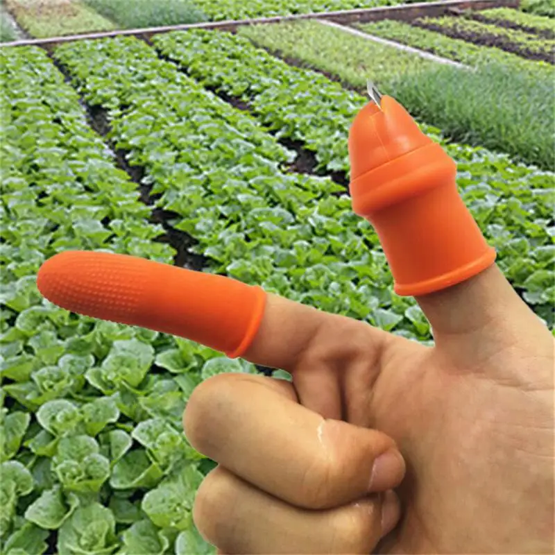 5/1PCS Silicone Thumb Knife Finger Protector Gears Cutting Vegetable Harvesting Knife Pinching Plant Blade Scissors Garden Tools