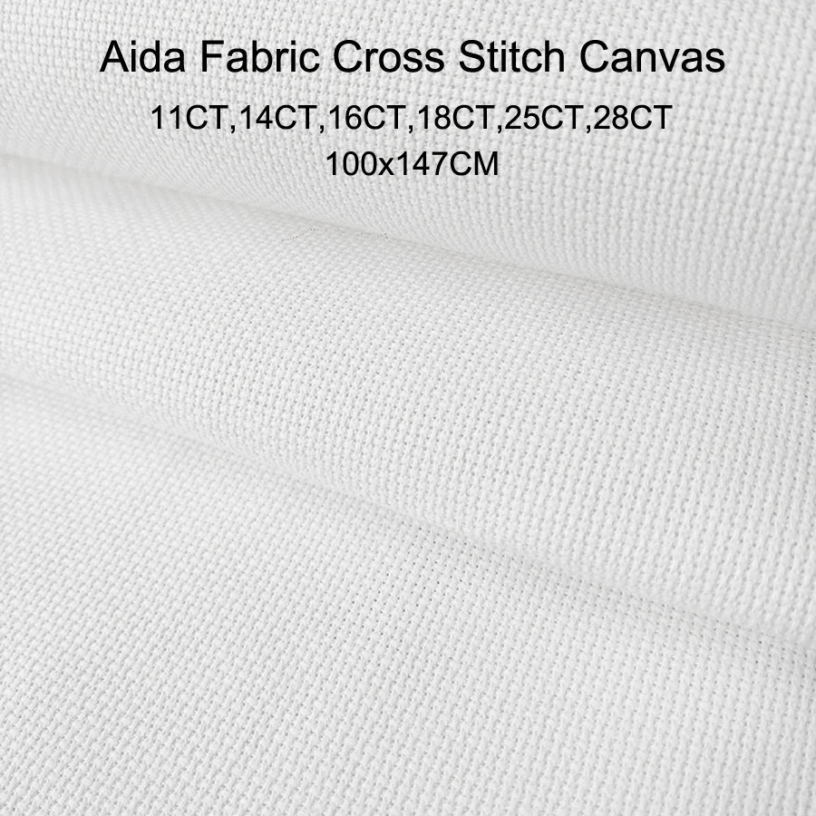 Cross Stitch Fabric Aida White DIY Handmade Sewing Embroidery 11CT 14CT 16CT 18CT 25CT 28CT 100X147CM