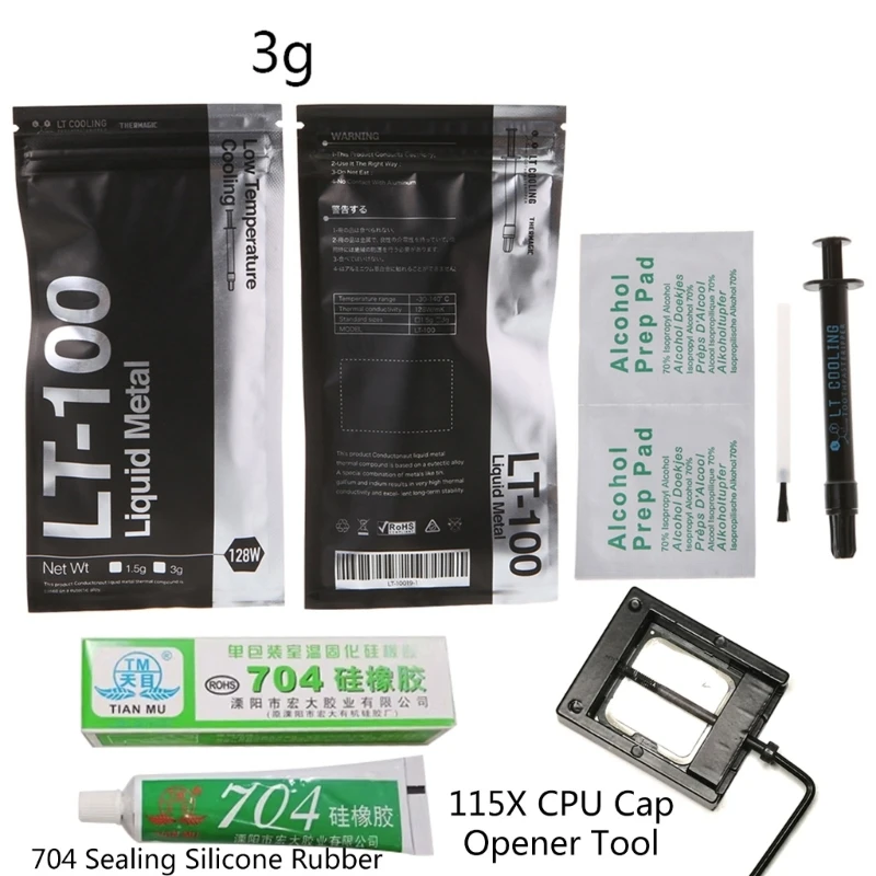 

LT-100 Thermal Grease 1.5g 3g 128W for GPU Heatsink CPU Heat Conductive Paste