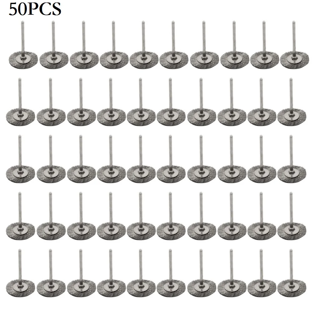 

50pcs Wire Brushes Brush Rotary Tool Die Grinder Removal Wheel For Wood Carving Stone Metal Surface Cleaning Rust Removel