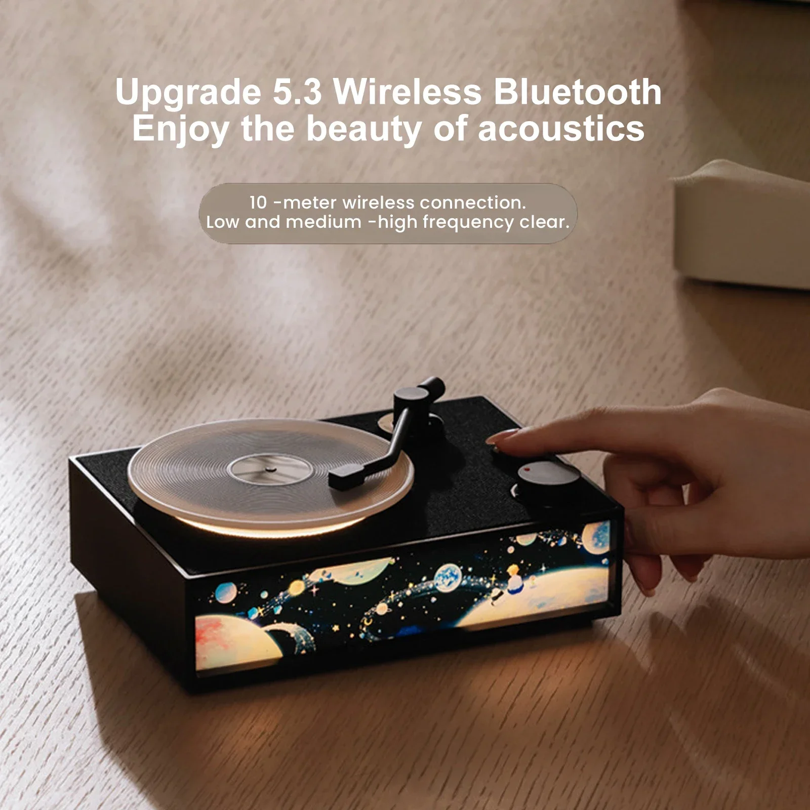 Vintage Vinyl Record Player Sound Wireless Bluetooth Speaker Aromatherapy Ambience Mini Subwoofer Home Tabletop Accessories Gift