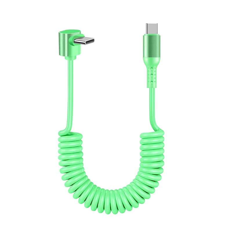 Fast Charging Coiled USB C Cable - Retractable Data and Charge Cord
