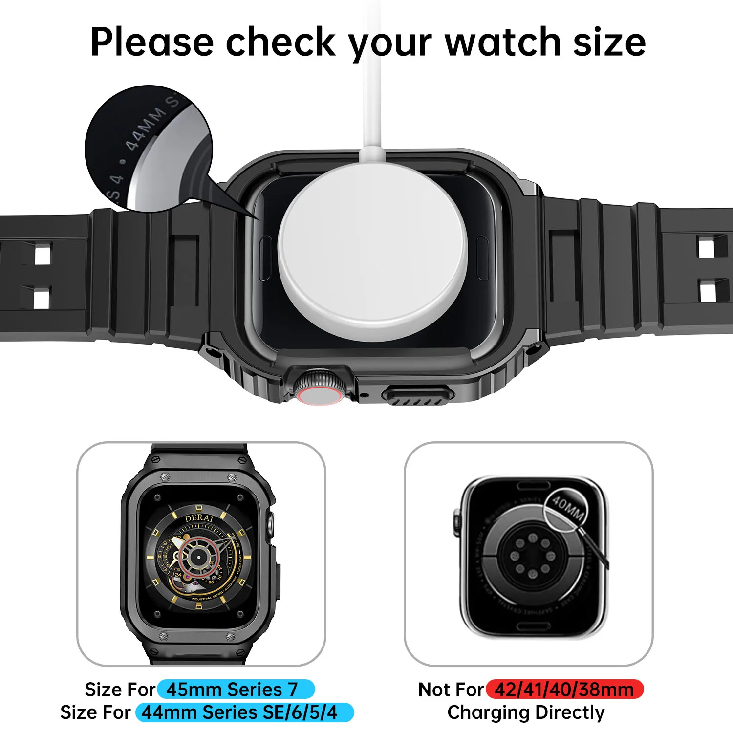 η ƿ ̽  Ǹ Ʈ,  ġ  45mm 44mm 44mm, ̿ġ 4 5 SE 6 Ŀ ,  ġ ø 7 45mm