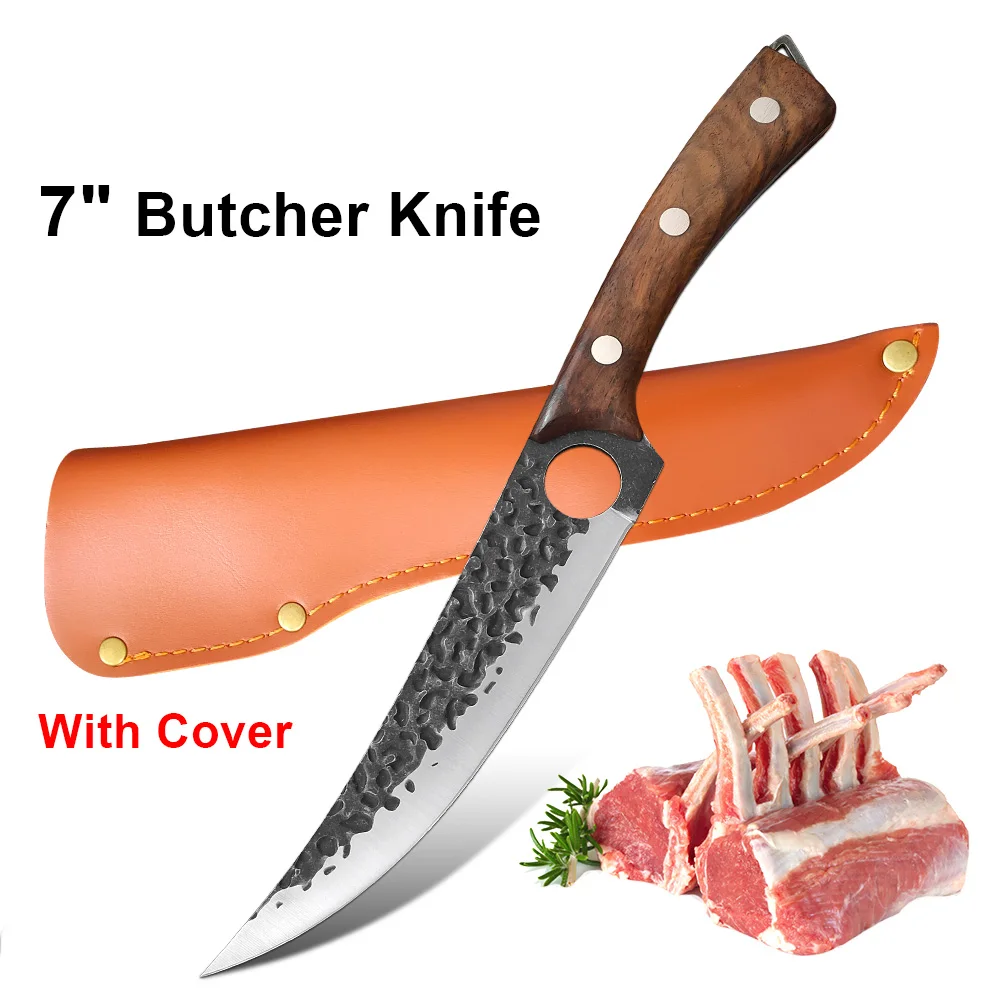 Kitchen Stainless Steel Meat Chopping Chef Knife Fish Filleting Cleaver Boning Knife Outdoor Hunting Cutter Utility Cooking Tool