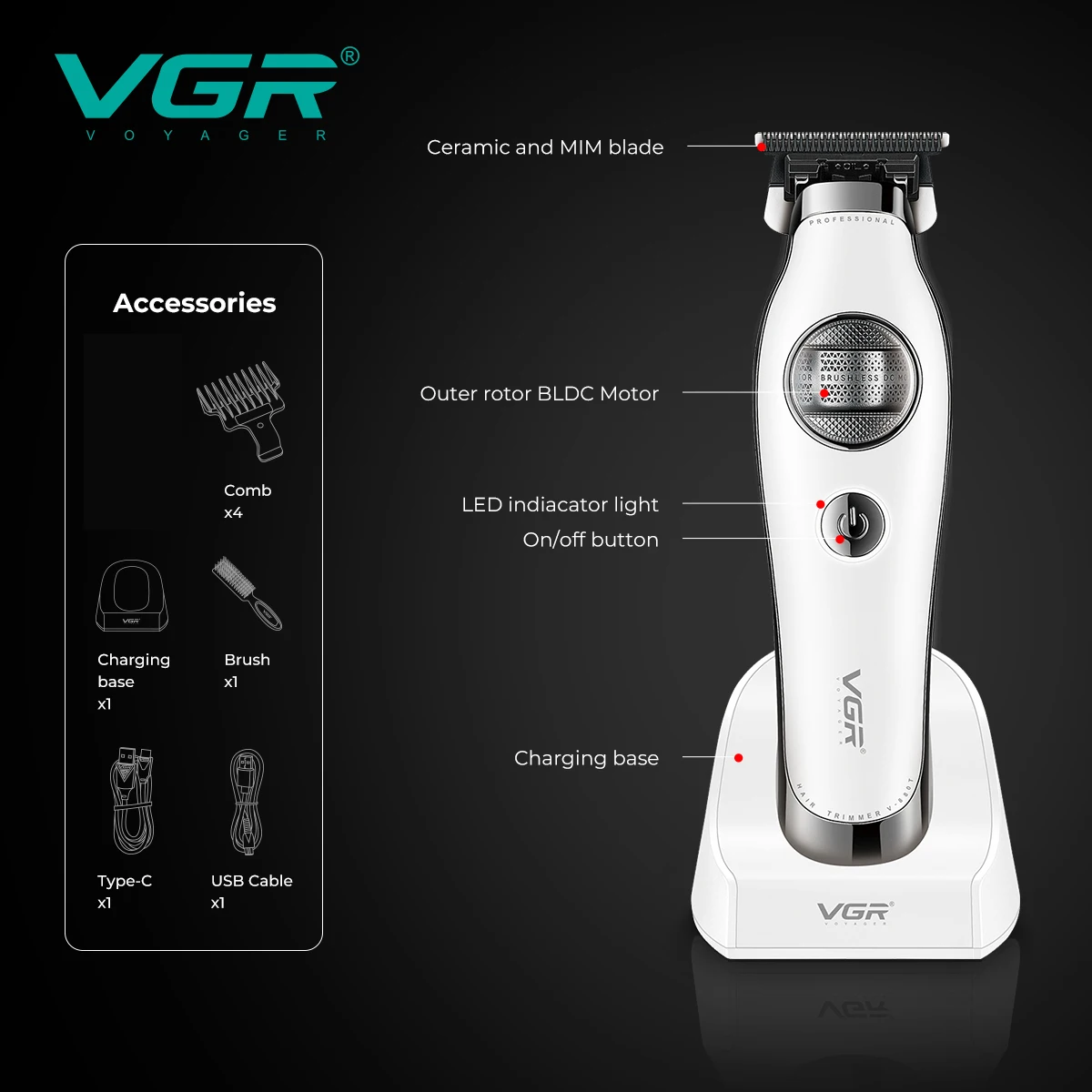 VGR ماكينة حلاقة الشعر رجال حلاقة شعر للرجال مكينه...