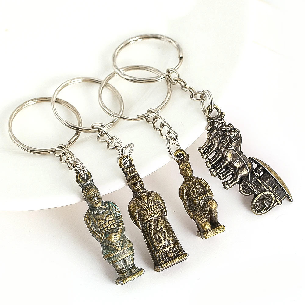 1PC Terrakotta Krieger Schlüsselanhänger Chinesische Kultur und Kreative Eigenschaften von Kunsthandwerk Anhänger Tasche Auto Zubehör Geschenk – Detail 1