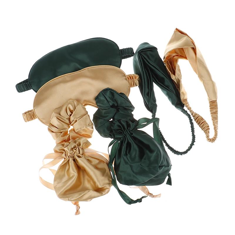 Luxurious Silk Sleep Mask Set with Headband and Travel Bag - Soft and Fashionable Nighttime Eye Cover