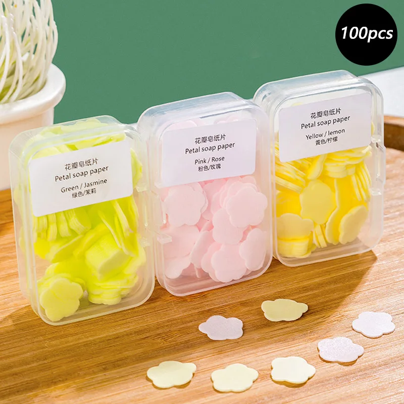 

Travel Soap Paper Washing Hand Soap Papers Cleaning Soap Sheets Disposable Box Soap Portable Mini Paper Soap For Camping Hiking