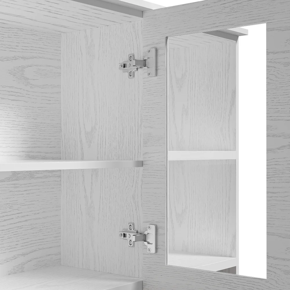 PINGGO Weißes Holz-Sideboard Schneidefachschrank 114x40x190cm für Wohn- und Esszimmerdekoration – Detail 20