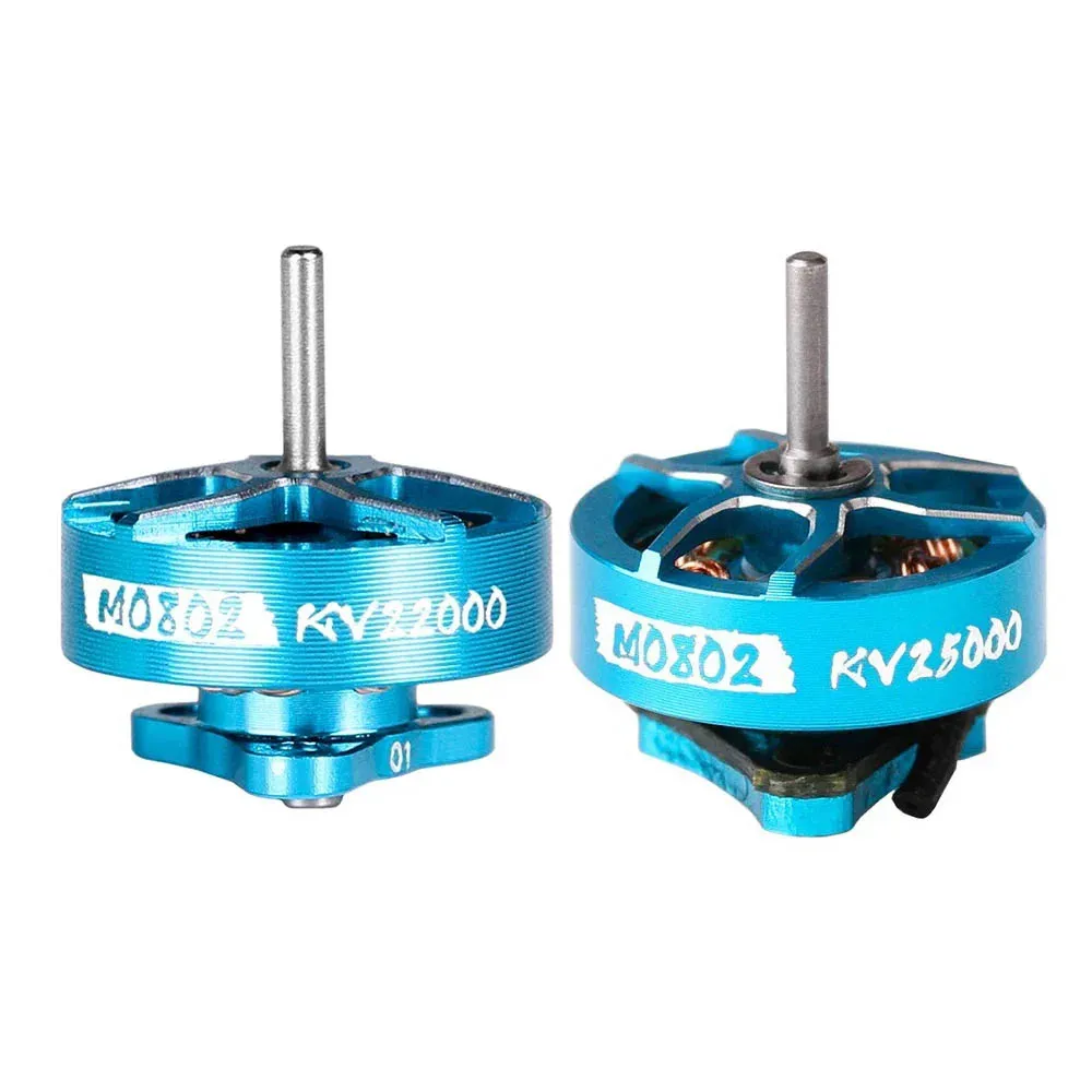 Moteur brushless micro FPV 25000KV pour drone, installé sur un bras de drone avec hélice.