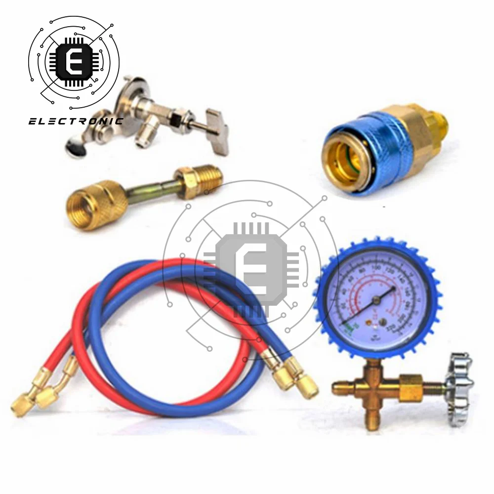 R22 R134A R410 R600 Refrigerante Per Uso Domestico Aria Condizionata Fluoruro Aggiunta Kit Di Strumenti Freon Misuratore Di Gas Freddo Comune