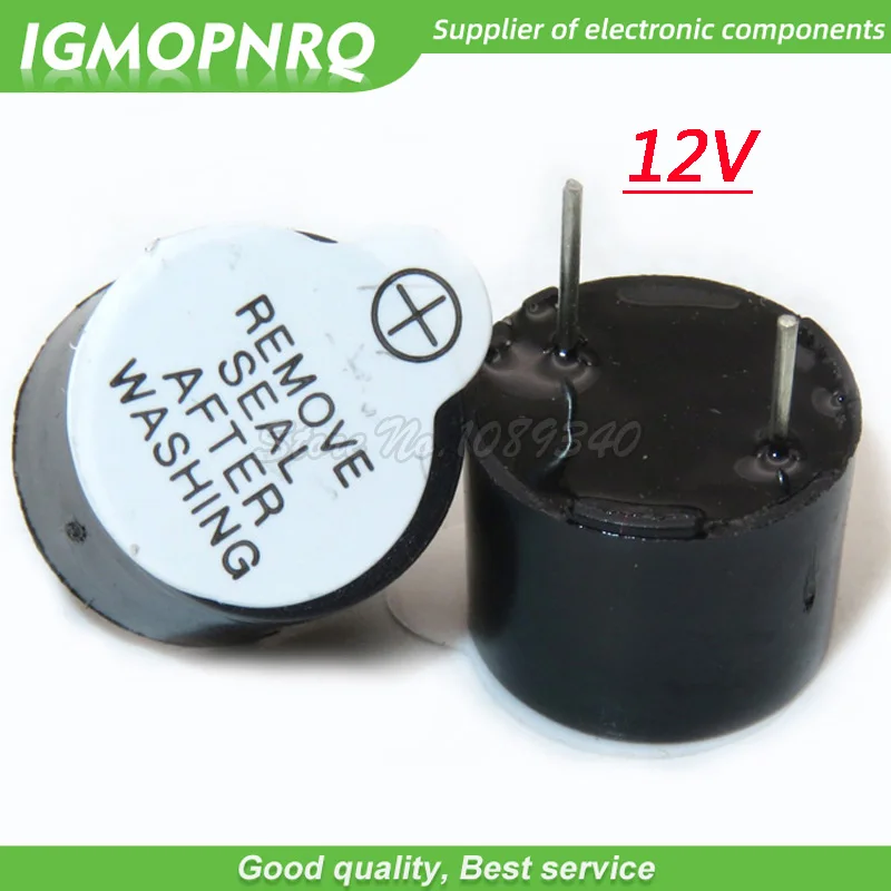 IGMOPNRQ 마그네틱 액티브 부저 12095, 길고 지속적인 경고음, 12*9.5mm, 100 개, 3V, 5V, 12V