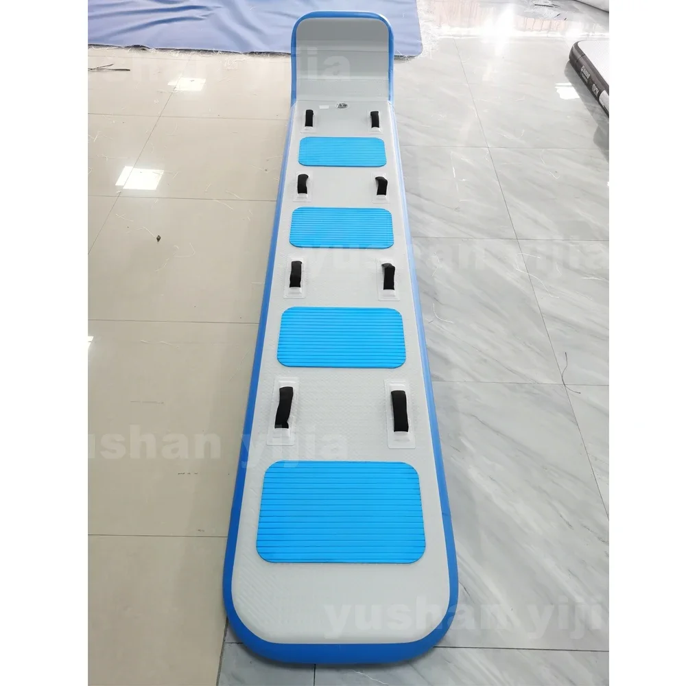 Inflatable Ski Mat Drop Stitch Inflatable Snow Tubes Heavy Duty Winter Sledding Snow Riders with Handles for Kids and Adults