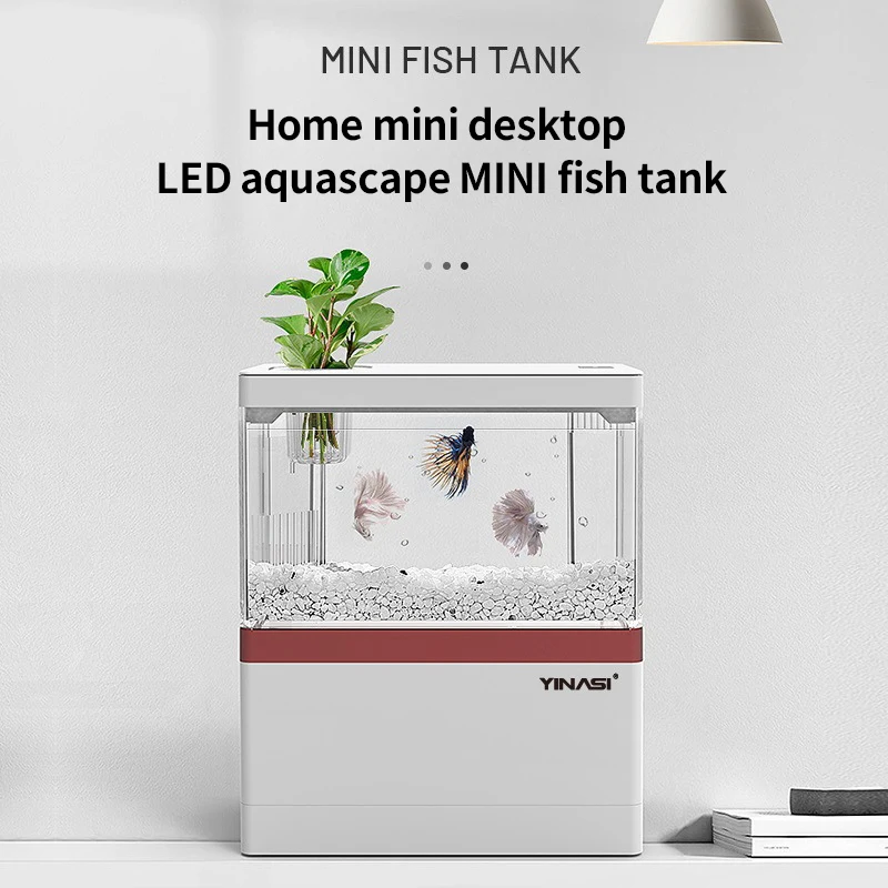 Home Fish Tank Small Desktop Creative Landscape Package Ecological Micro Landscape Free Water Bucket Fish Tank Mini Aquarium