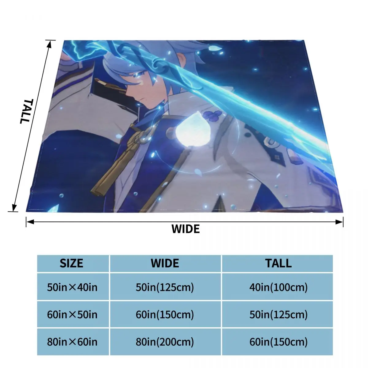 Genshin Impact Kamisato Ayato Flannel Throw Blankets Anime Blanket for Home Travel Lightweight Bed Rug