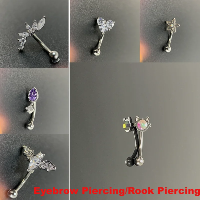 1PC-Bat-Zirconia-Stainless-Steel-Eyebrow-Piercing-Cute-Cat-Heart-Rook ...