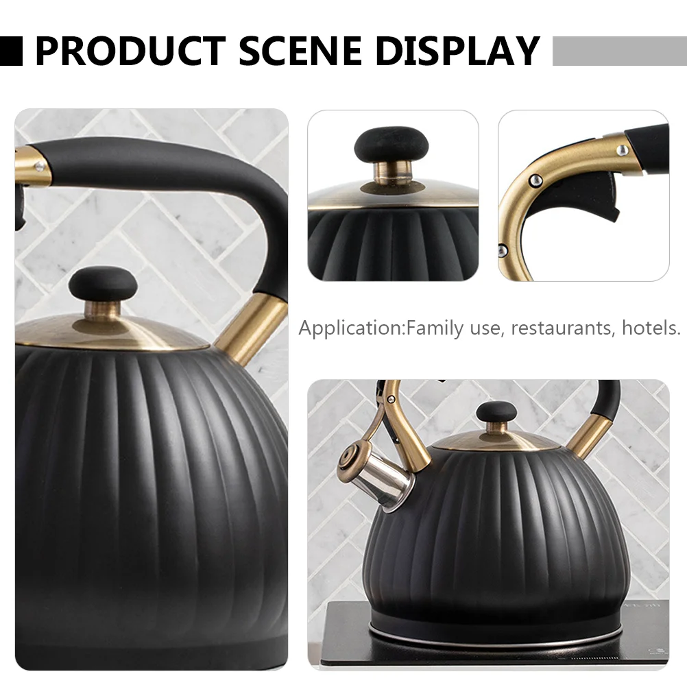Stainless Steel Whistling Kettle Electric Stove Teapot Dust Cover Design Boil Water Heater Kitchen Water Kettles Home Garden