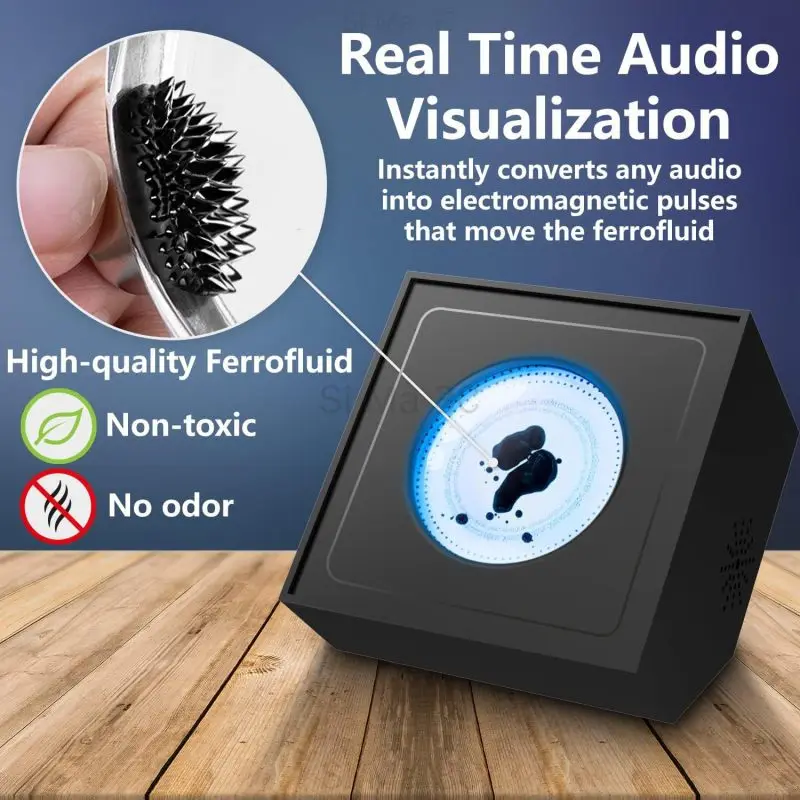 Magnetic Fluid Venom Pickup Music Rhythm Light Portable Visual Music Pickup RGB Ambient Light Desktop Speaker Companion Sensor