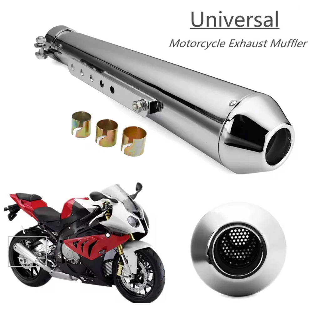 Für Cafe Racer CG125 SR400 CB500 VT500 CM300 CM500 Universal Motorrad Auspuff Retro Vintage Klassische Galvanik – Detail 3