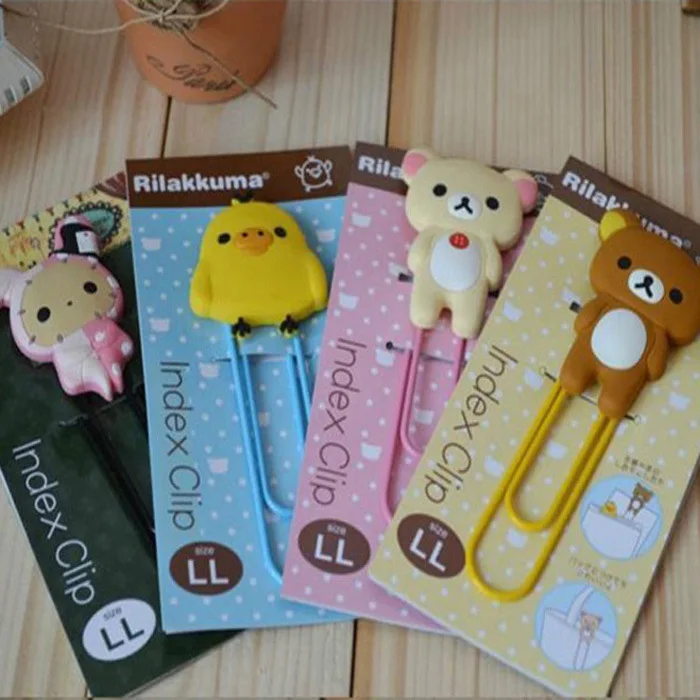 Cartoon PVC Soft Bookmarks Metal Book Clip