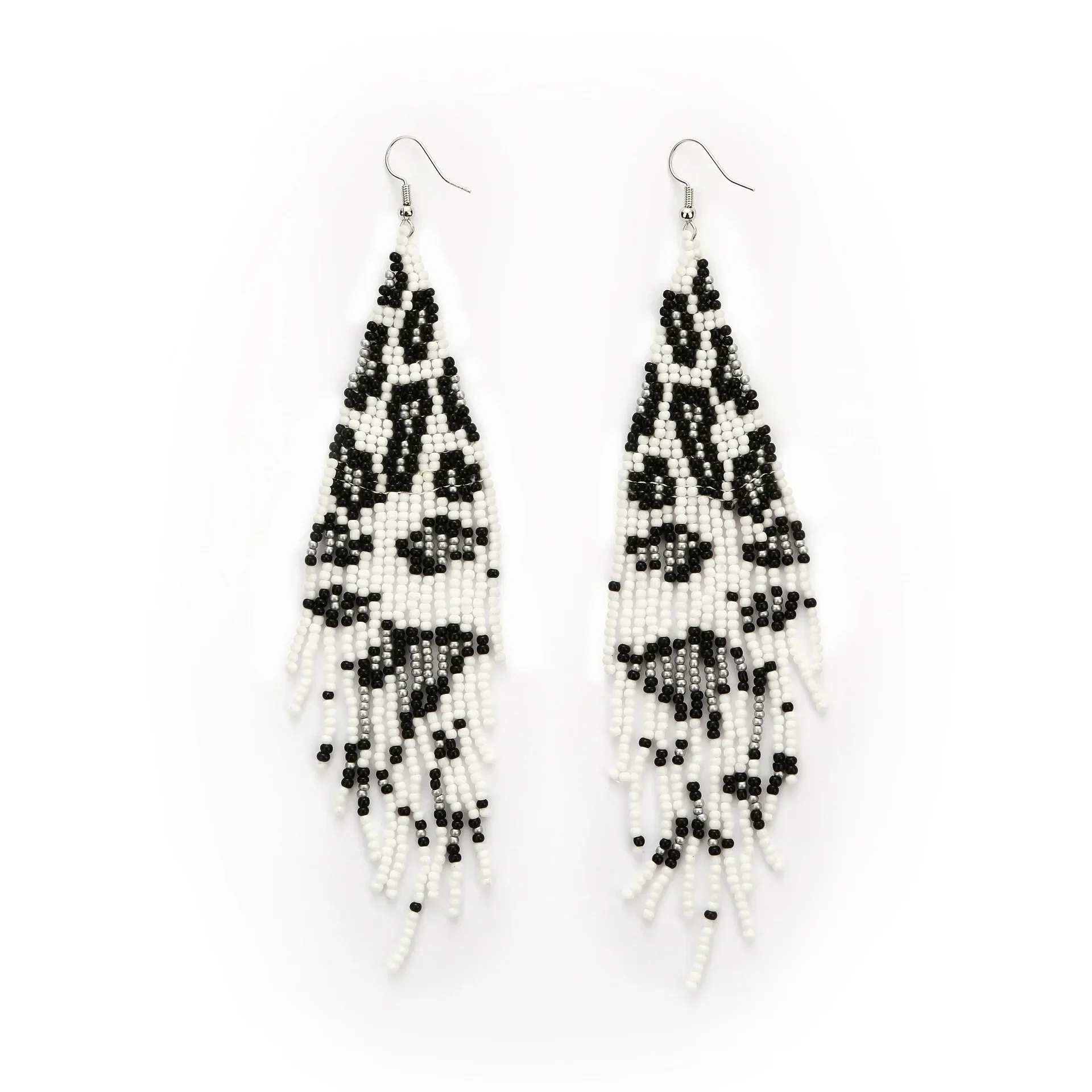 Rice Bead Earrings Hand weaving Beaded Retro Leopard Print