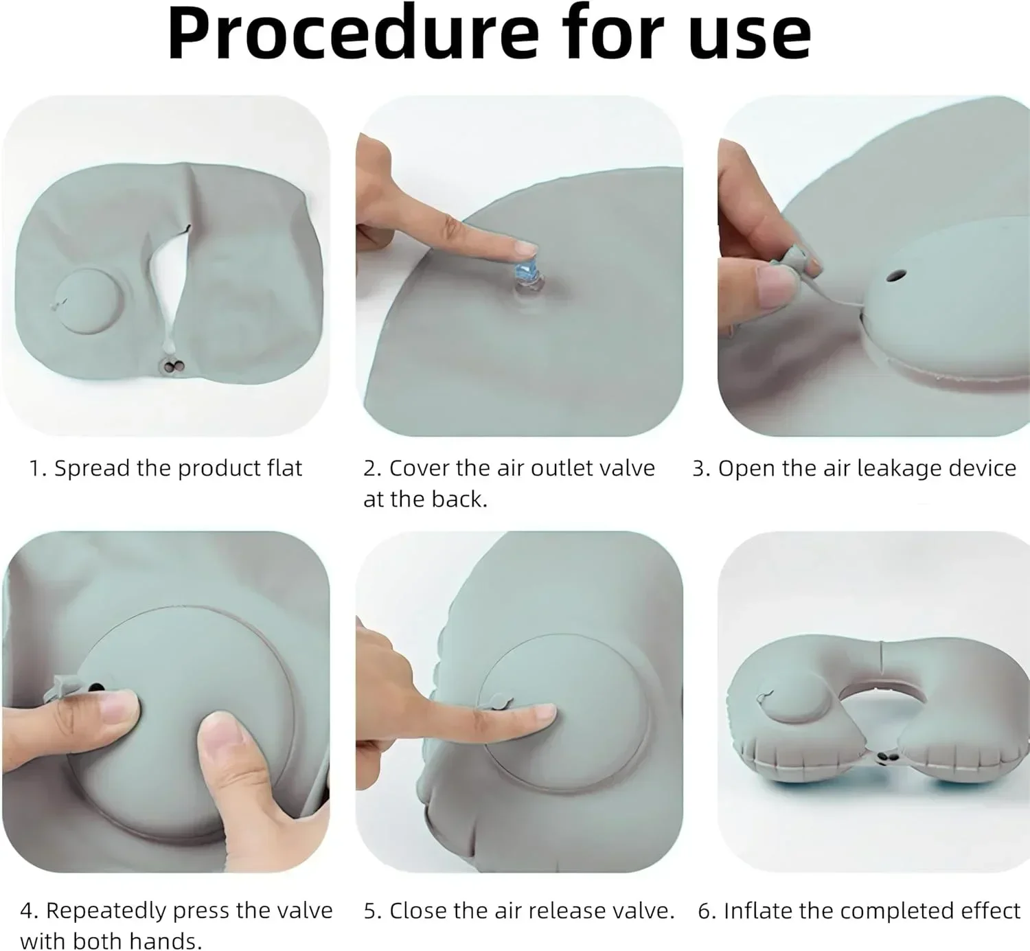 Adjustable Inflatable UShaped Travel Neck Pillow Flocked Fabric For Car Planes car pillow memory foam pillow car neck pillow travel pillow
