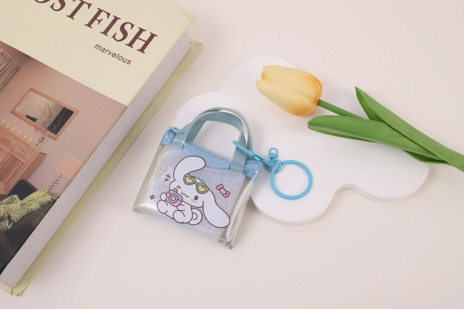 Sanrio Hello Kitty Keychain Kawaii Coin Purse Cinnamoroll Kuromi My Melody Cartoon Small Change Storage Bag Gifts Toys