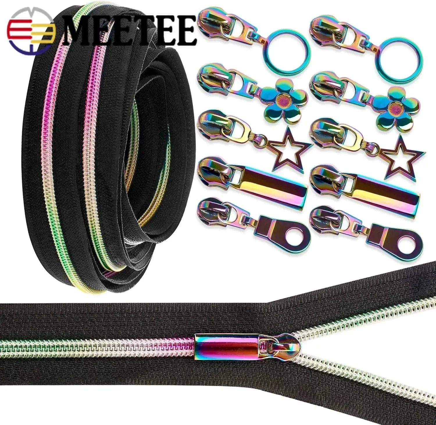 24Meters5BlackColorZipperTapesNylonZippersPullSewingZipper