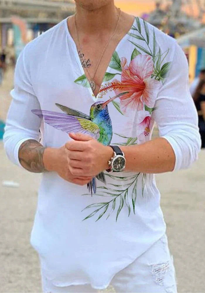 

Comfortable Seaside Travel Outfit Street Photography Magazine Top Minimalist Style Solid Color Long Sleeved V-Neck T-Shirt WB21