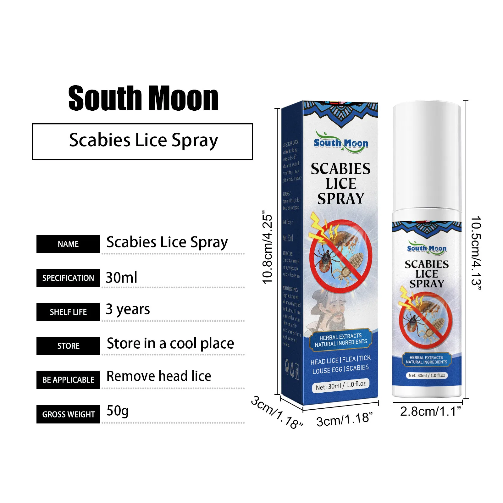Lice Spray 30ml Family Size Lice Spray for Kids & Adults