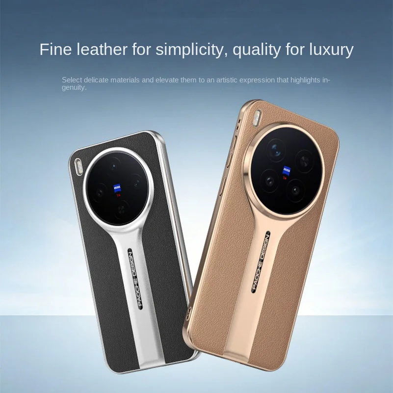 Sporty Luxury Leather Protective Case with Camera Lens Frame Raised Design