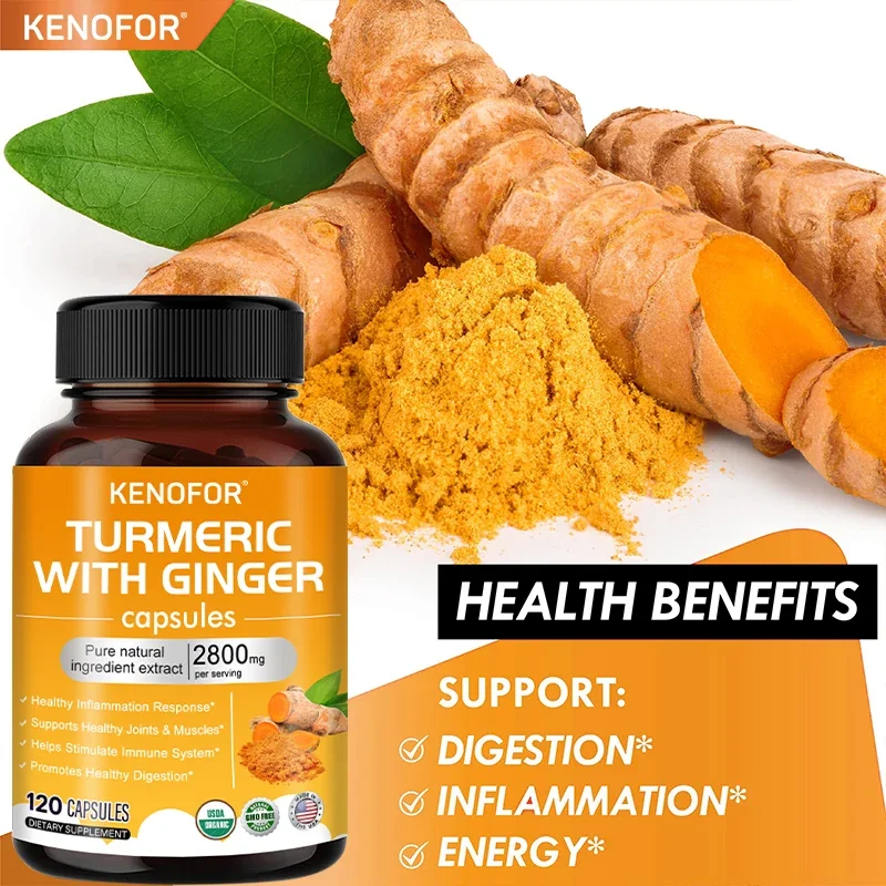 Turmeric & Ginger 2800 Mg Glucosamine Chondroitin MSM Natural Joint Support Supplement Antioxidant Anti-Inflammatory