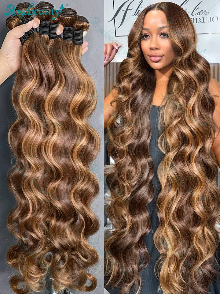 Brazilian Human Hair Extensions Honey Blonde Bundles