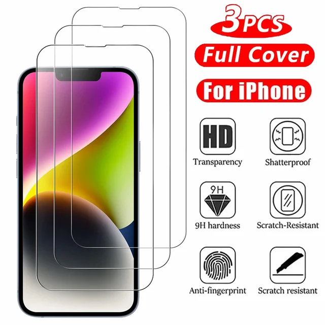 3PCS Verre trempé Pour iPhone 16 Pro Max protection d'écran pour iPhone 11 12 13 14 15 Pro Film avant iPhone 16 Pro Verre de téléphone 1