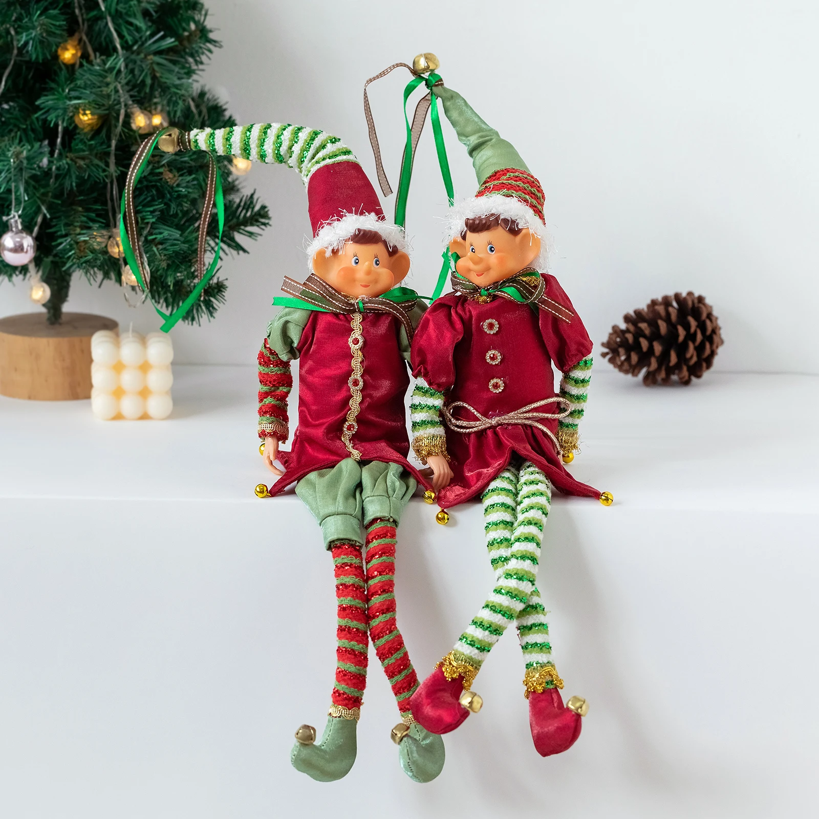 Christmas Cute Elf Doll Plush Leg Doll Christmas Tree Ornament Pendant New Year Gifts Xmas Table Home Decoration christmas decorations