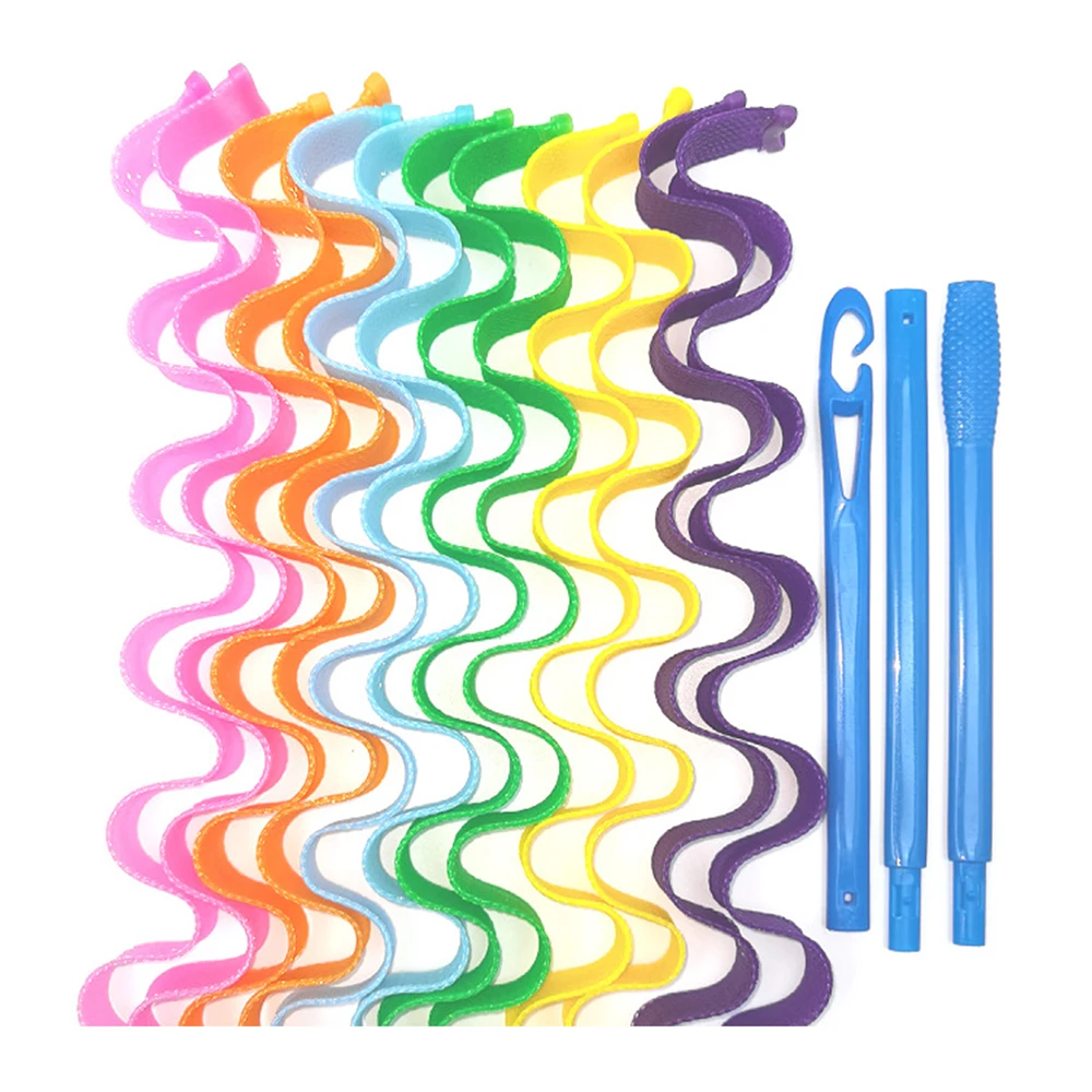

12PCS DIY Hair 55CM Portable Curlers Magic Wave Formers Hairstyle Roller Sticks Durable Beauty Makeup Curling Hair Styling Tools