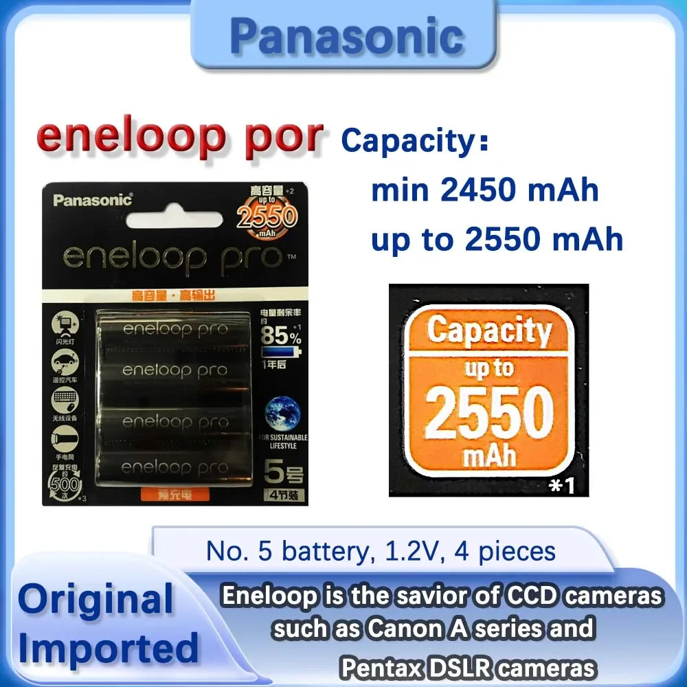 4X Panasonic Eneloop Pro 2550mAh AA Precharge NiMH Rechargeable Battery  A3GE - AliExpress