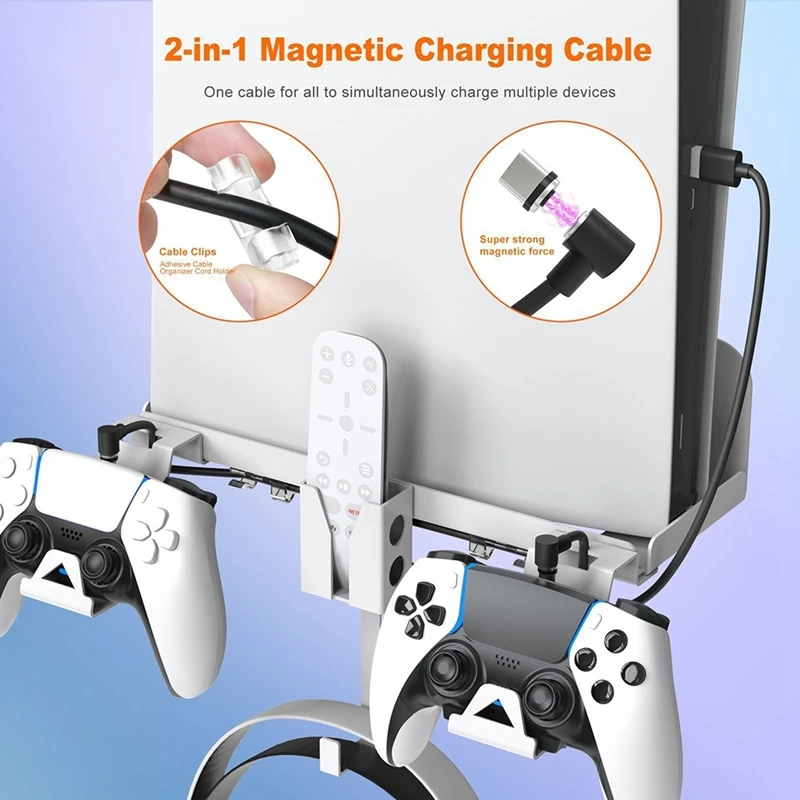 

Настенный кронштейн для игровой консоли PS5, стойка для хоста, экономия места, держатель для хранения геймпада, подставка для Playstation 5