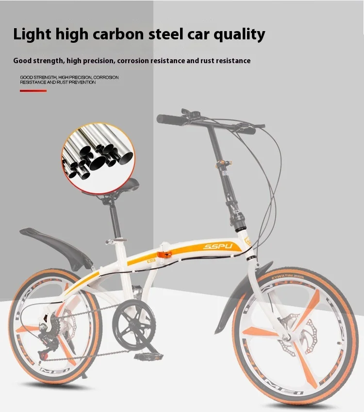 Description Picture 5 of itemNew20Inch Variable Speed Double Disc Brake Folding Bicycle Adult Outdoor Riding Alloy Integrated Wheel Mountain Bike