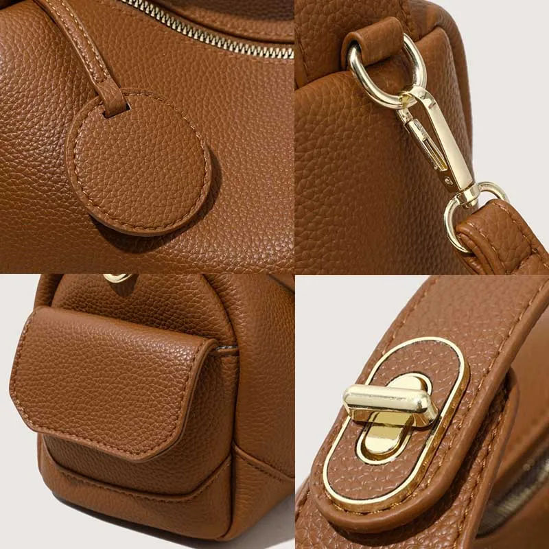 Women's Bags Fashion PU Leather Top Carrying Bag Handbags Multi Pocket Design Multifunctional Crossbody Tote Bag Shoulder Bag - 6
