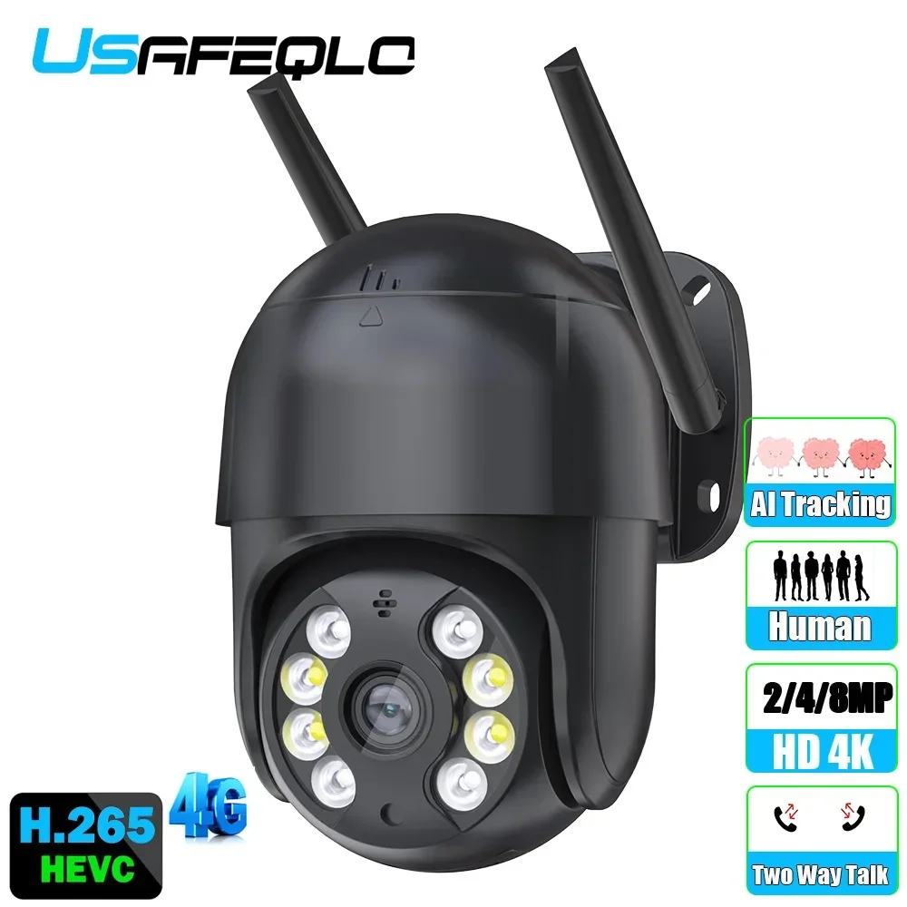 8Mp 4Mp 4G Sim Camera Ai Human Tracking Wifi Ptz Camera Outdoor Color Night Vision Wireless Speed Dome Telecamera Di Sorveglianza