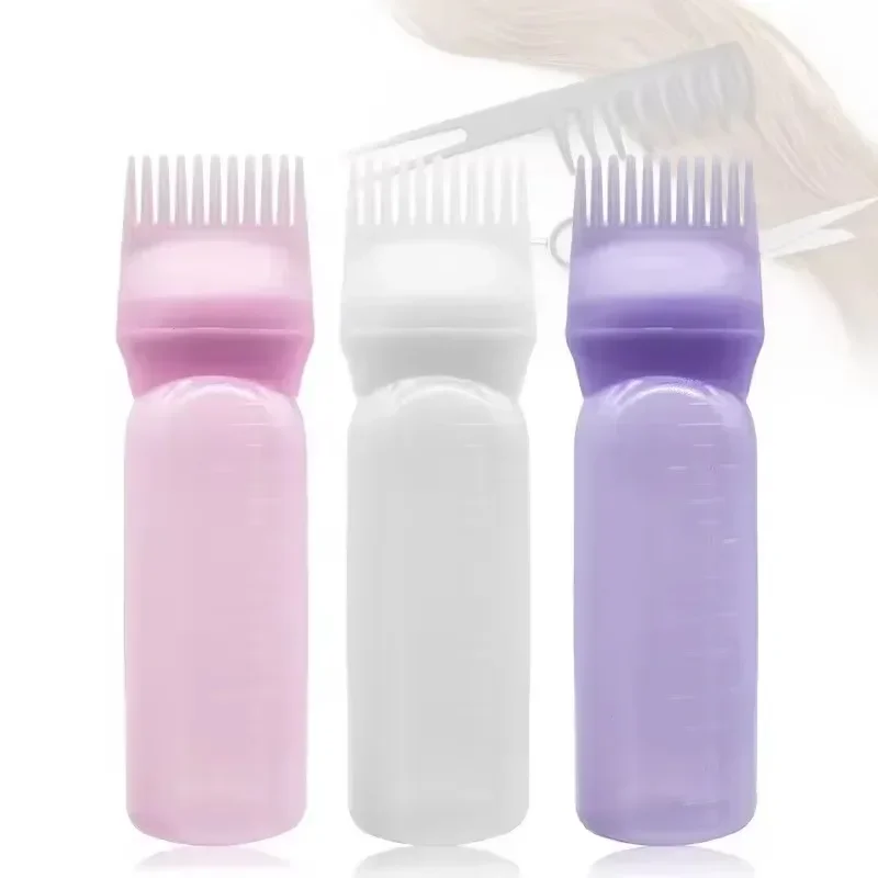 3 Colors Hair Dye Applicator Brush Bottles Dyeing Shampoo Bottle Oil Comb Hair Dye Bottle Applicator Salon Styling Tool