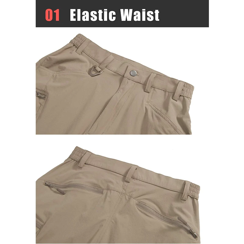 EKLENTSON Herren Multifunktionale Cargohose Sommer Leichte Wanderhose Schnell trocknende wasserdichte Angeltrekkinghose – Detail 11