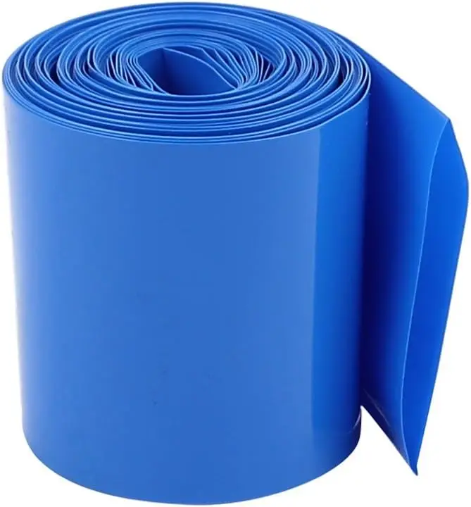 

Keszoox 40mm Flat Width 5.5M Length PVC Heat Shrink Tube Blue for 18650 Batteries