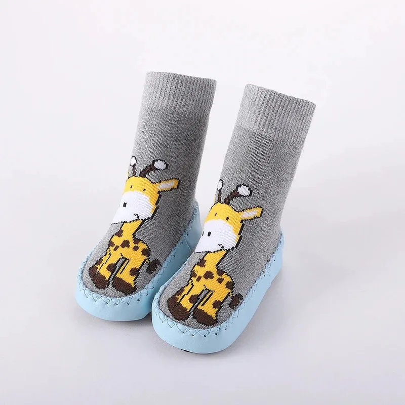 Baby Cute Cartoon Animal Floor Socks with Rubber Anti Slip Sole Cotton Warm Shoes For Infant Girls Boys Slipper Stuff Socks