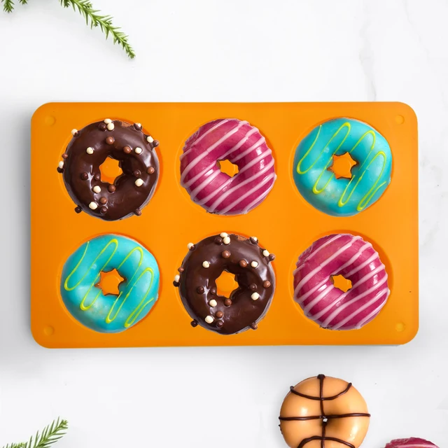 Szilikon Fánk Penész Sütő Serpenyő Nem Tapadás Tészta Csokoládé Torta Desszert Diy Dekoráció Szerszámok Bagel Muffinok Fánkkészítő - Image 4