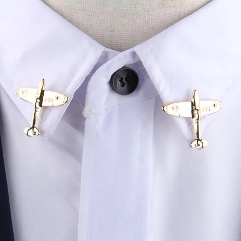 Two Aircraft Alloy Airplane Pins Children's Lovely Brooch Clothes Cowboy Bag Holiday Gifts Shoes Bags Badges Customized