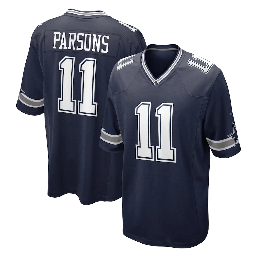thumbnail image 1 of Camisetas de fútbol bordadas personalizadas de Dallas para hombres, mujeres y jóvenes, camisetas de fútbol de Lamb Parsons Prescott, 1 of 4