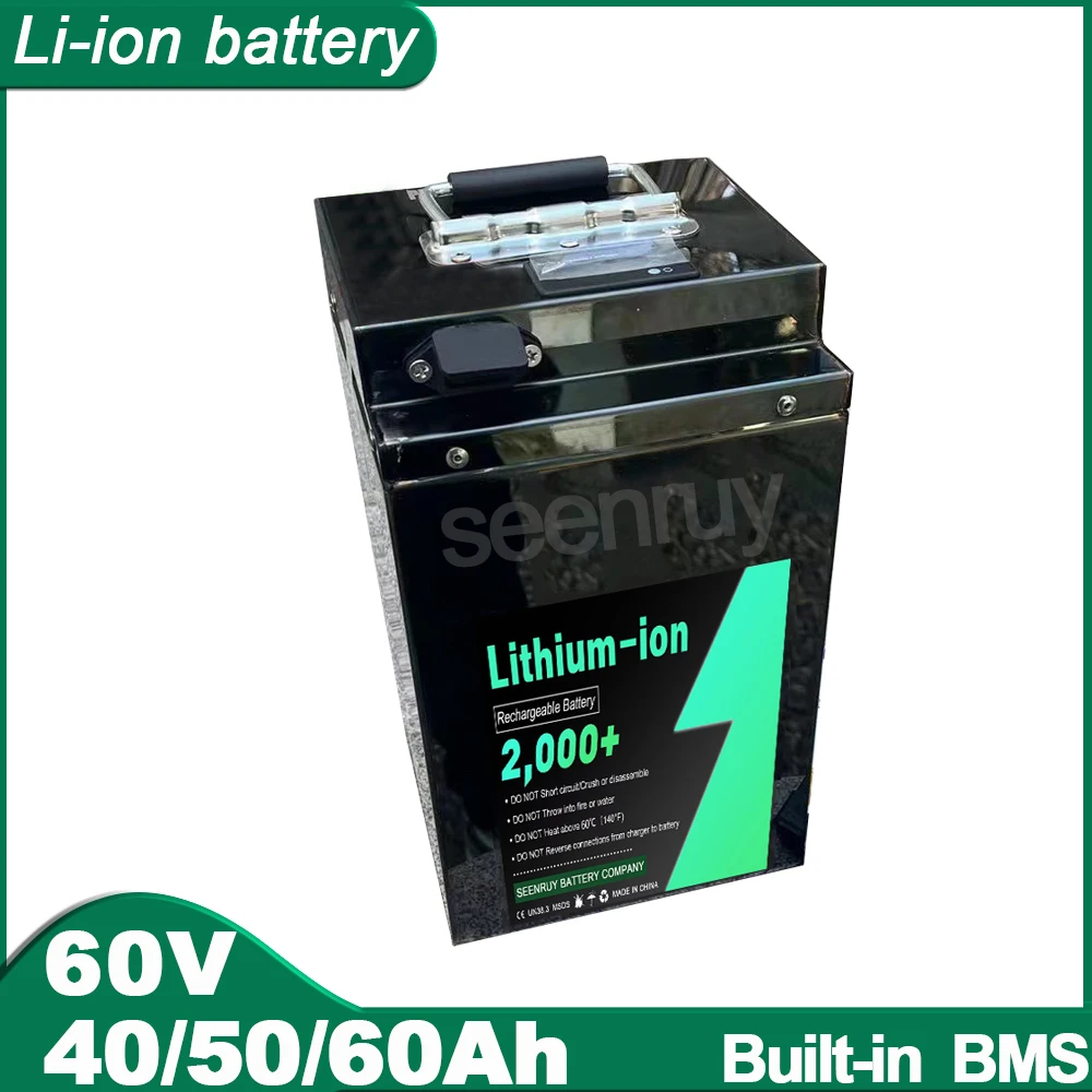 

60V 40Ah 50AH 60AH Li ion With Charger Lithium Polymer Battery Pack Perfect For 3000W Tricycle Motorcycle E-bike Bike Scooter